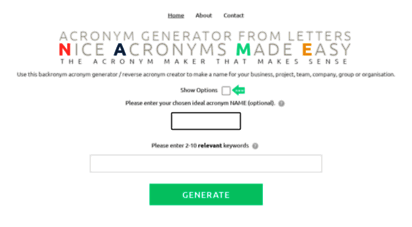 Acronym Generator from Letters