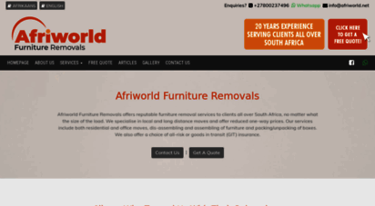 Welcome To Afriworld Net Afriworld Furniture Removals And Transport