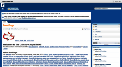 Welcome To Calvarychapel Pbworks Com Calvary Chapel Wiki Frontpage