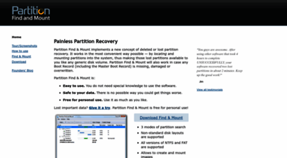 partition find and mount freeware