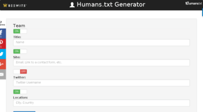 humanstxtgenerator.beewits.com