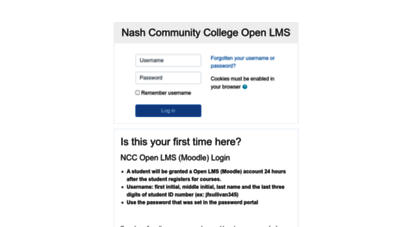 Moodle.nashcc.edu - Nash Community College Open LMS: Log in to ...