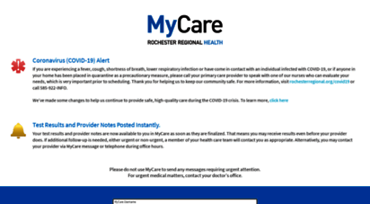 mycare.rochesterregionalhealth.org