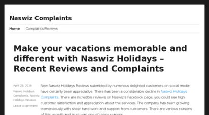 naswizholidayscomplaints.com