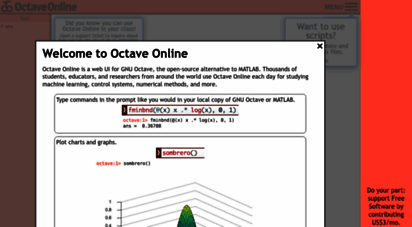 Welcome To Octave Online Net Octave Online Cloud Ide