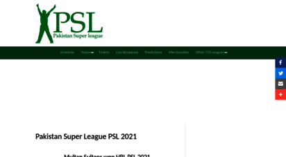 pakistansuperleague.com.pk