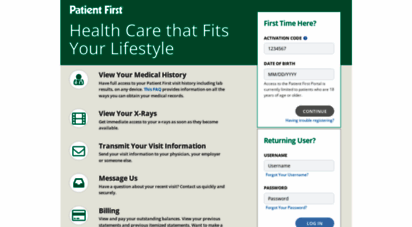 Welcome to Portal.patientfirst.com - Patient First - Log in
