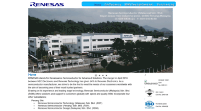 Renesas Semiconductor (Malaysia) Sdn Bhd - About Us : To renesas