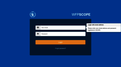 Welcome to Scope.wfp.org - Login | SCOPE