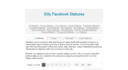 sillyfacebookstatus.com