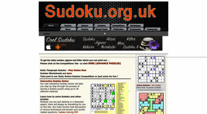 Welcome to Sudoku.org.uk online.