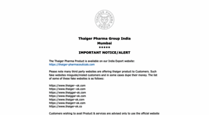 thaiger-pharmaceuticals.com