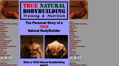 True Natural Bodybuilding: the personal story of a real natural bodybuilder.