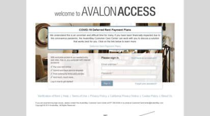 Welcome to W.avalonaccess.com - Welcome - Sign In