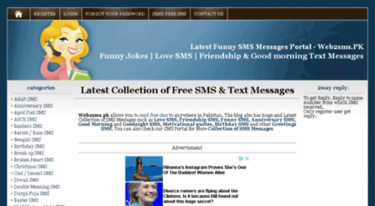 Welcome to  - Latest Free SMS | Jokes | Text Messages in Hindi,  Urdu, English - Web2sms