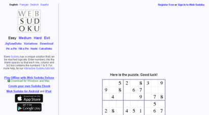 Web Sudoku - Billions of Free Sudoku Puzzles To Play Online