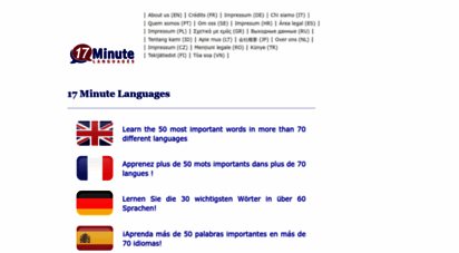 17-minute-world-languages.com - 17 minute languages