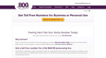 800forall.com - toll free numbers - search and reserve