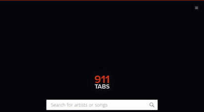 911tabs.com - 911tabs - tabs search engine // over 4 million tabs in index:guitar,bass,drum,piano,guitar pro,power and sheet music!