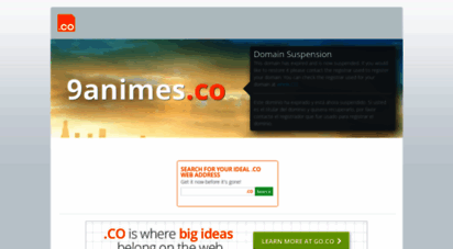 9animes.co - home - domain expired