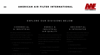 aafintl.com - aaf international - clean air products, air filters, dust collectors, air pollution control