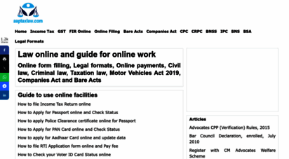 aaptaxlaw.com - income tax ratesipc, crpc, cpc, gst, companies act, bare act