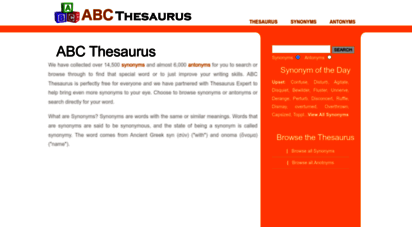 abcthesaurus.com - abc thesaurus - synonyms and antonyms