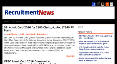 admitcard.recruitmentnews.co.in