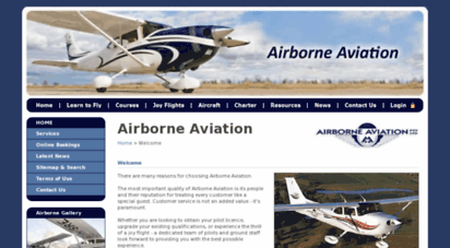 airborne-aviation.com.au - learn to fly, joy flights, aircraft hire & charter - sydney, australia