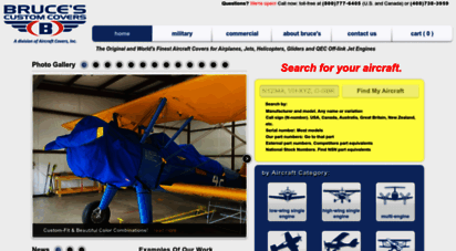 aircraftcovers.com - bruce´s custom covers: aircraft covers, plugs, sun shades, & more