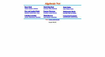 similar web sites like algebraic.net
