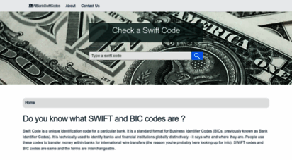 allbankswiftcodes.com - find swift code / bic bank identifier code of all banks