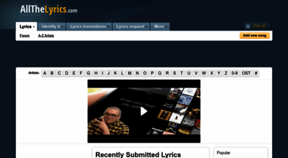 allthelyrics.com - lyrics search, request, identification and translation  all the lyrics