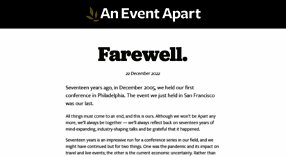 aneventapart.com - an event apart - the premiere web & interaction design conference