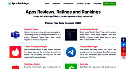 appsrankings.com - discover apps! application reviews, ratings and rankings