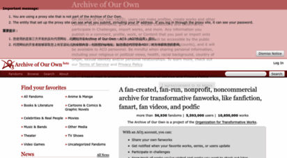 archiveofourown.com - home  archive of our own