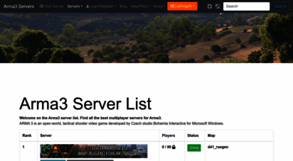 arma3-servers.net - arma3 server list  arma3 multiplayer servers