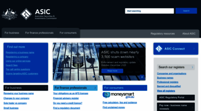 asic.gov.au - asic home  asic - australian securities and investments commission