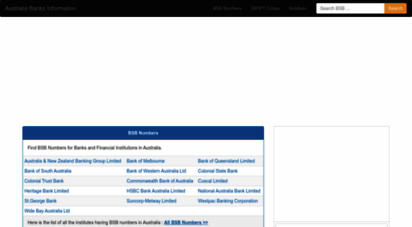 australia-banks-info.com - australia banks information  bsb numbers - swift codes - bank holidays
