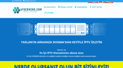 ayservers.com - iptv satiş - en iyi iptv server hizmeti test edin satın alın