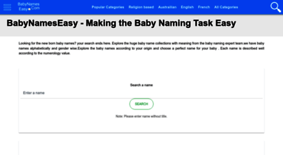 babynameseasy.com - making the baby naming task easy  babynameseasy