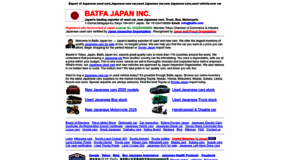 batfa.com - japanese new and used car, cars for sale, toyota, honda japan