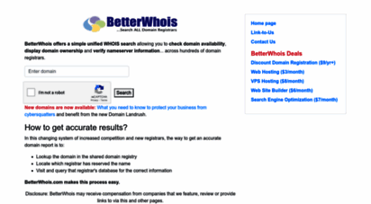 betterwhois.com - better whois: the whois domain search that works with all registrars.