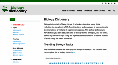 biologydictionary.net - biology dictionary - explanations and examples of biological concepts