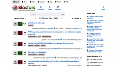 biostars.org - latest posts
