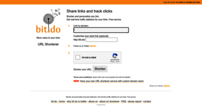 bit.do - bit.do url shortener - shorten, customize and track your links