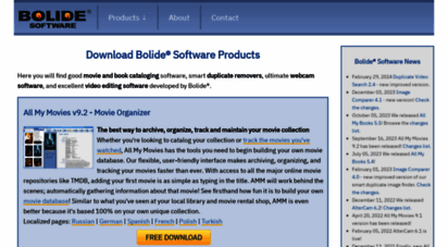 bolidesoft.com - bolide software: dvd organizer, book catalog and duplicate remover