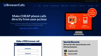 browsercalls.com - call directly from your browser - no installs or plugins!