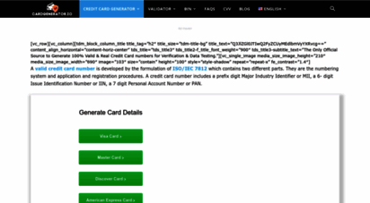 cardgenerator.io - credit card generator  credit card numbers generator &amp validator