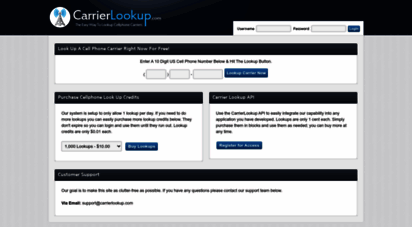 carrierlookup.com - carrierlookup  find cell phone carrier for free & carrier lookup api